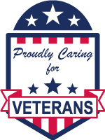 proudly caring for veterans badge